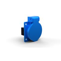 Built-in socket type 13 IP20 blue with lid