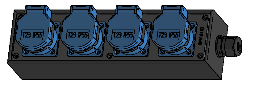 Small hard rubber distributor box type 1400, black