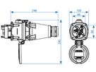 Spina d'incasso DS F400 metallica, resistente ad alta temperatura, 125A 400V 3L+PE, IP66/67