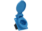 Built-in socket type 13 IP20 blue with lid