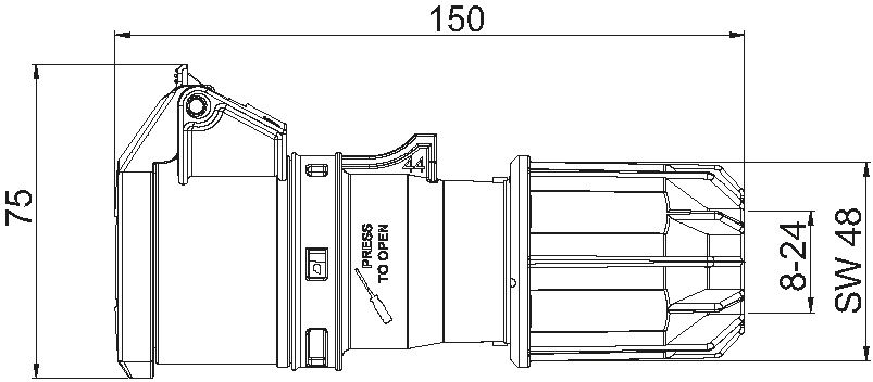 Kupplung Kunststoff CEE IP44