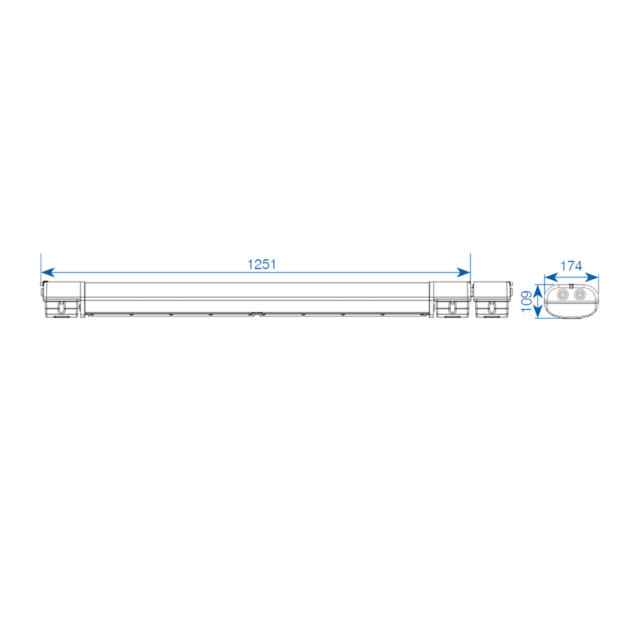 SPARTAN Linear luminary Ex 160LED, 49W,230VAC, 6'500K, 6'130lm, zone 1/21