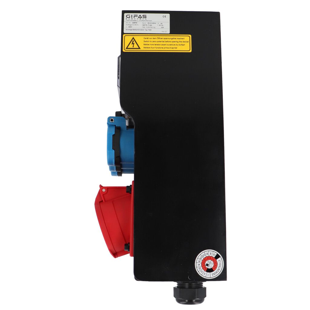 Quadro elettrico in gomma dura tipo 7300, nero