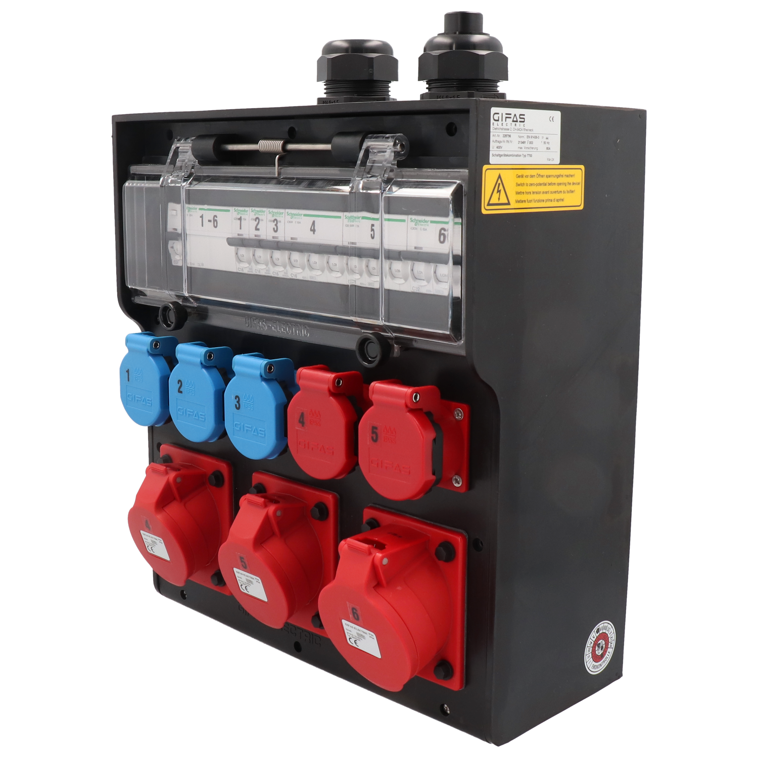 Quadro elettrico in gomma dura tipo 7700, nero