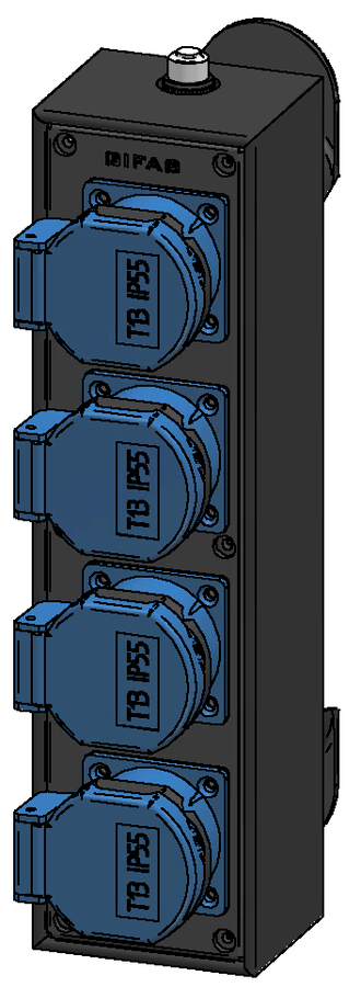 Small mobile distribution box hard rubber type 1400