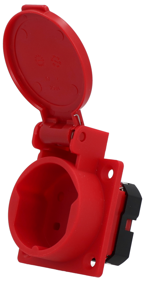 Presa da incasso tipo 15 IP20 rosso con coperchio