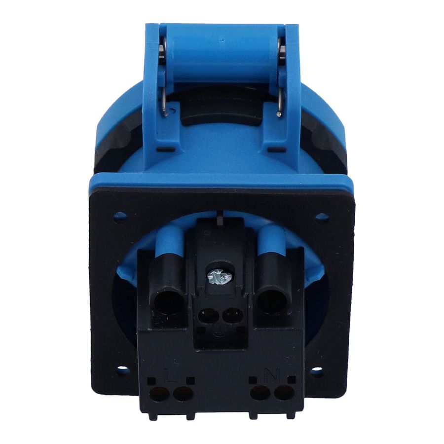 Einbausteckdose Typ 23 IP55 blau