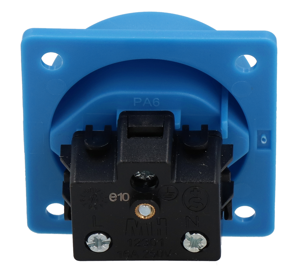 Built-in socket type 23 IP20 blue without lid
