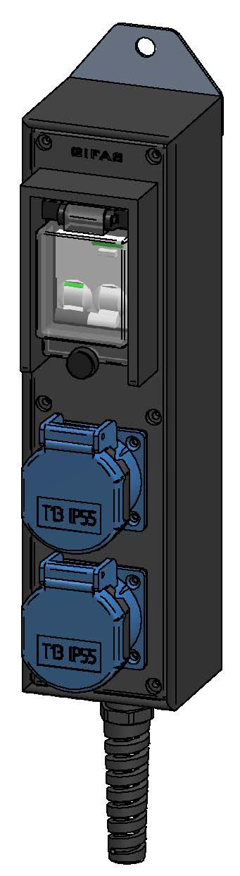 Small mobile distribution box hard rubber type 1400