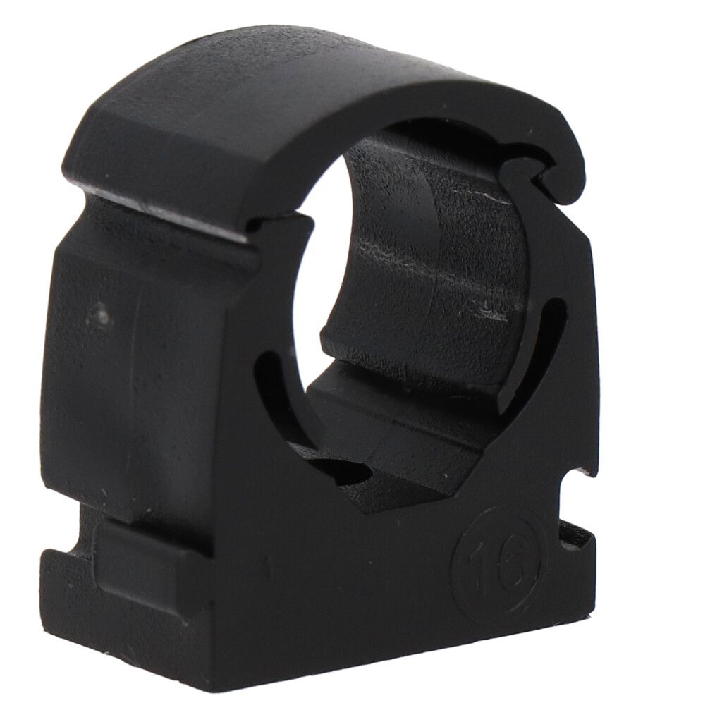 Pipe clamp PP black for outer-ø 15mm