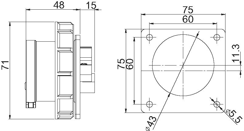 Plastic built-in plug IP67