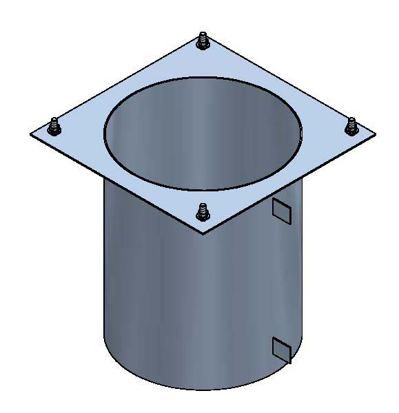 Floor flange stainless steel for QUADRO L
