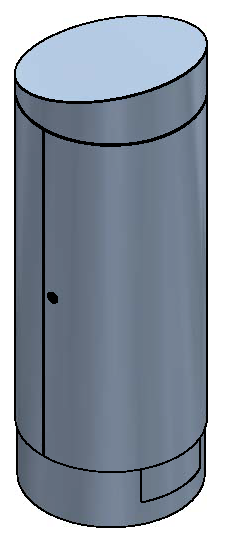 Colonnina di energia RONDO L lucidata V2A, coperchio inclinato