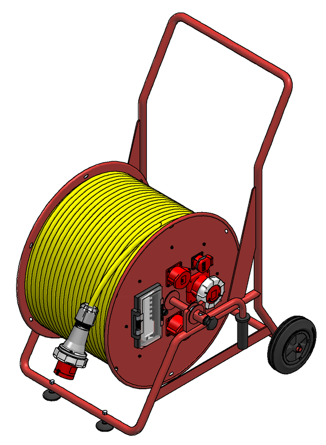 Cable reel steel type 505, red