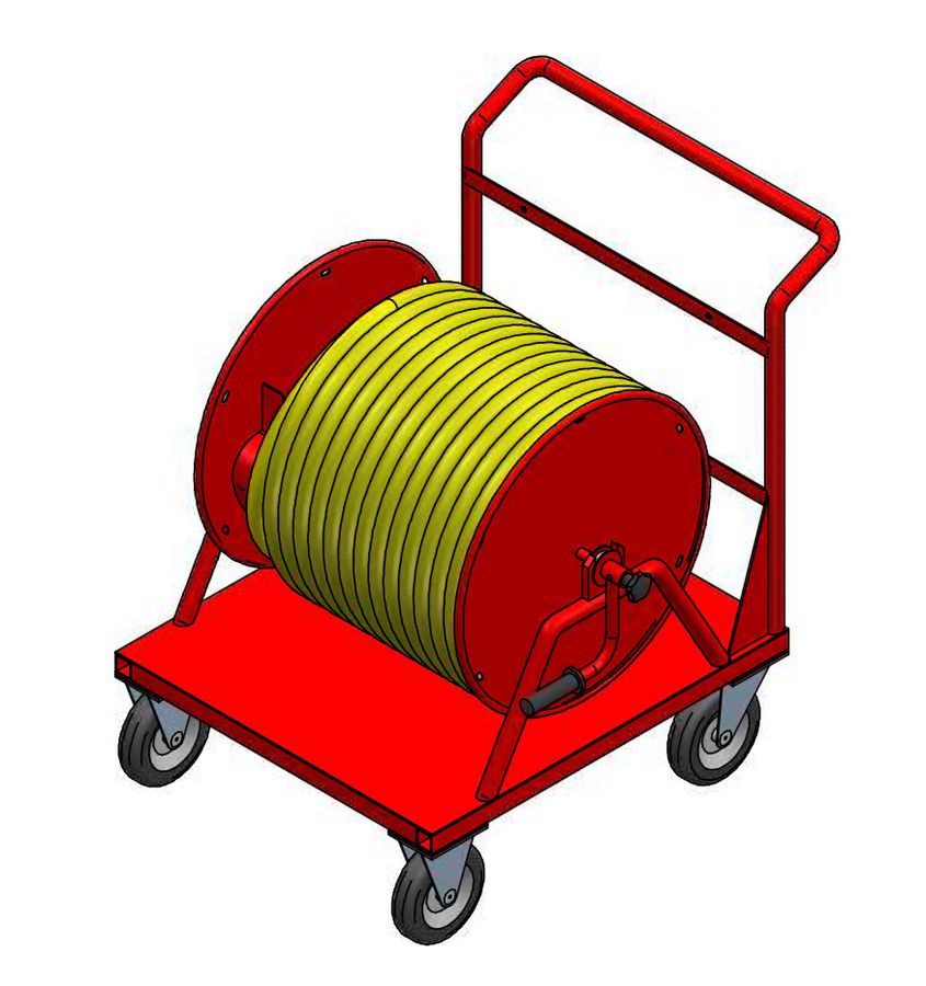 Cable reel steel type 506, red