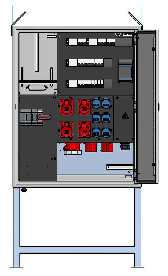 Baustromverteiler 100A, Stahlblech