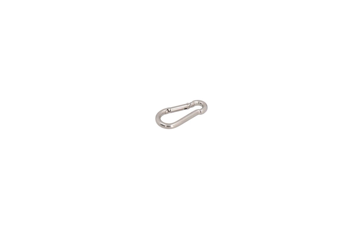 Moschettone in acciaio inossidabile V4A, 40mm/4mm, con chiusura a denti