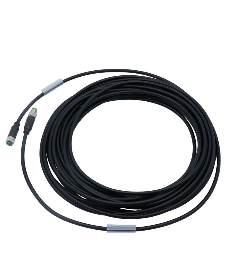 Extension cable 10m, black, with plug,