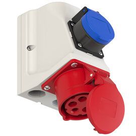 Wandsteckdosen-Kombination CEE16/5+T23