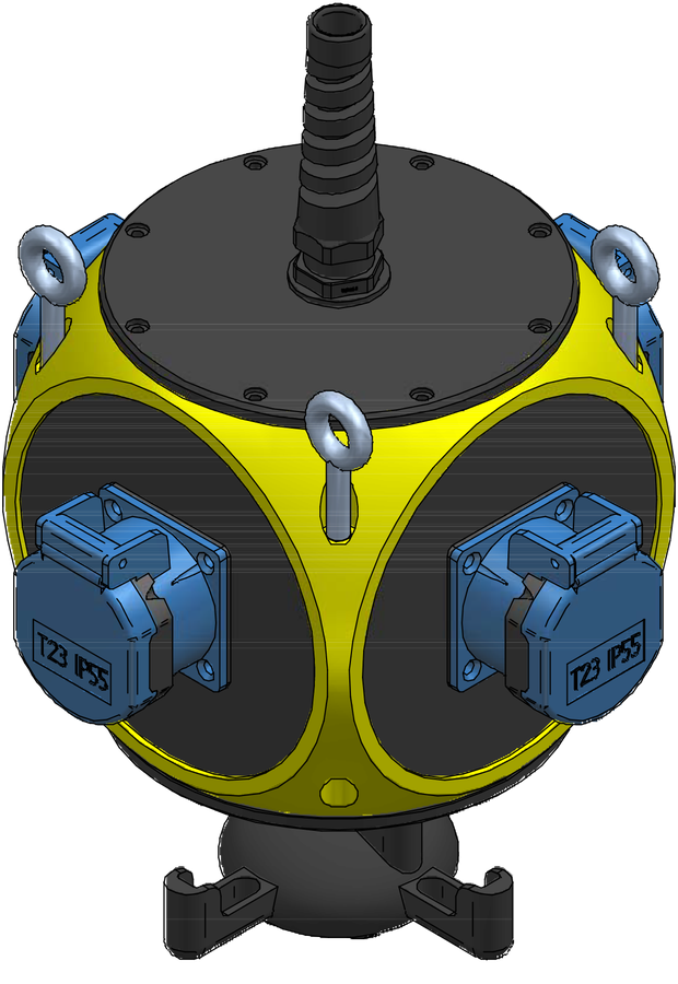Plastic suspendet distributor yellow/black IP44