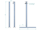 Coppia di supporti acciaio inoss. 800mm,