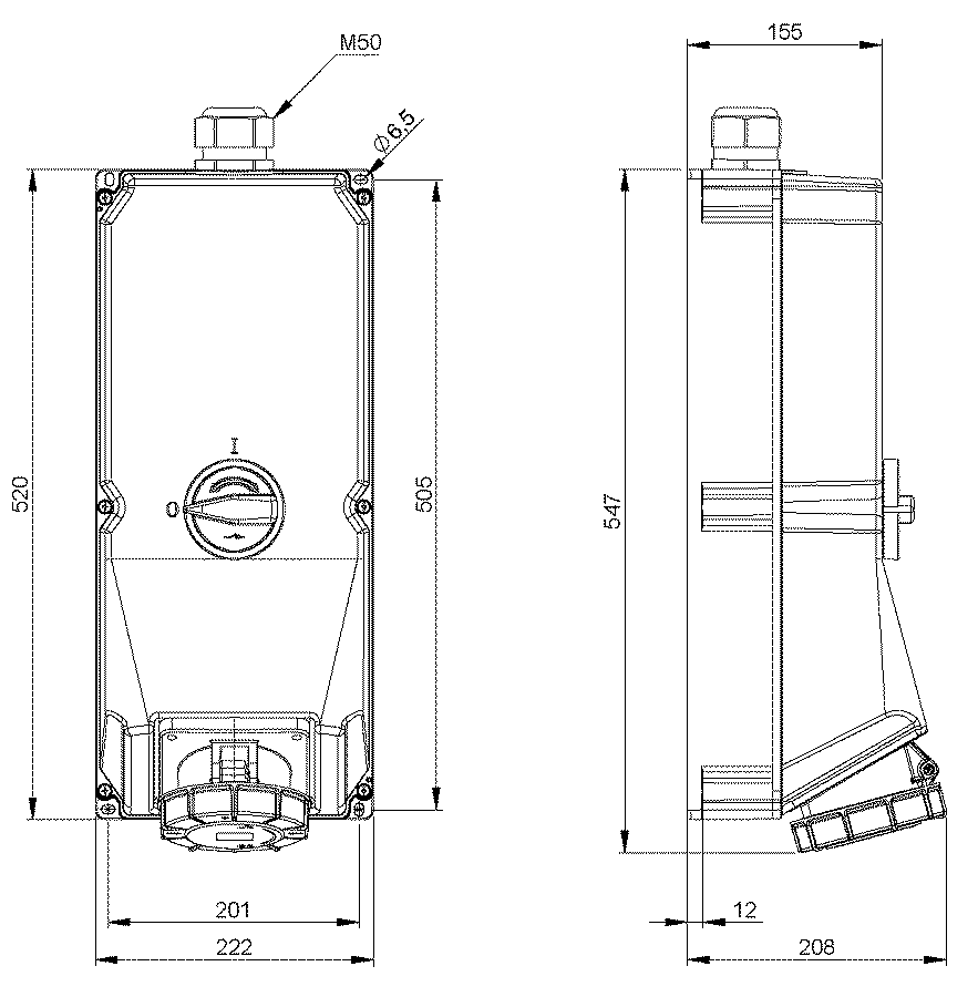 Presa da parete commutabila CEE IP67