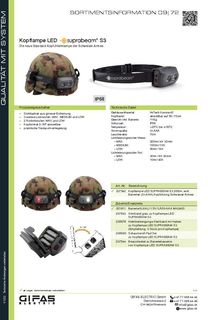 09 72 Lampada da testa Suprabeam Esercito svizzero