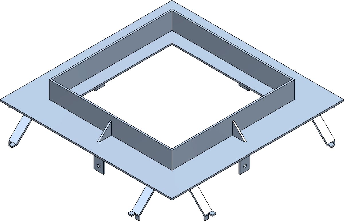 Pit frame V2A, for tube D= 60mm, B125,
