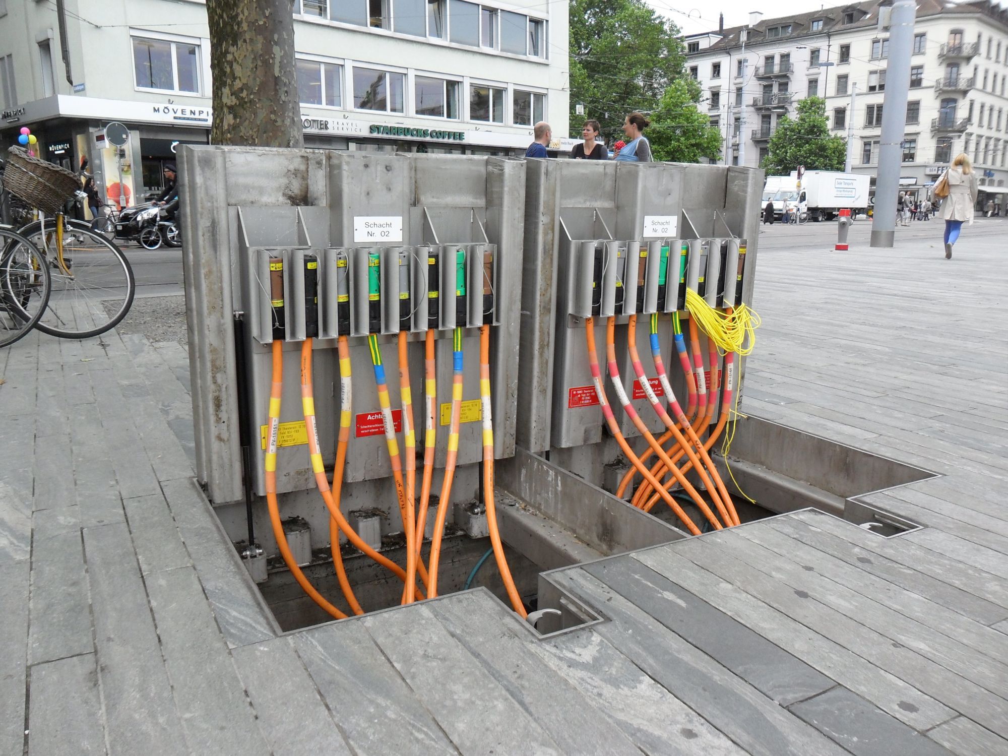 Unterflurverteiler auf öffentlichem Platz in Zürich – sichere Stromversorgung für Veranstaltungen und mobile Anwendungen