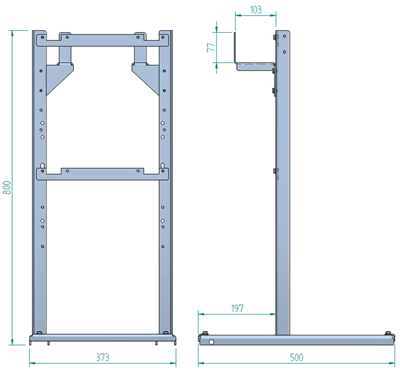 Stand stainless steel 800mm, with cable reeling