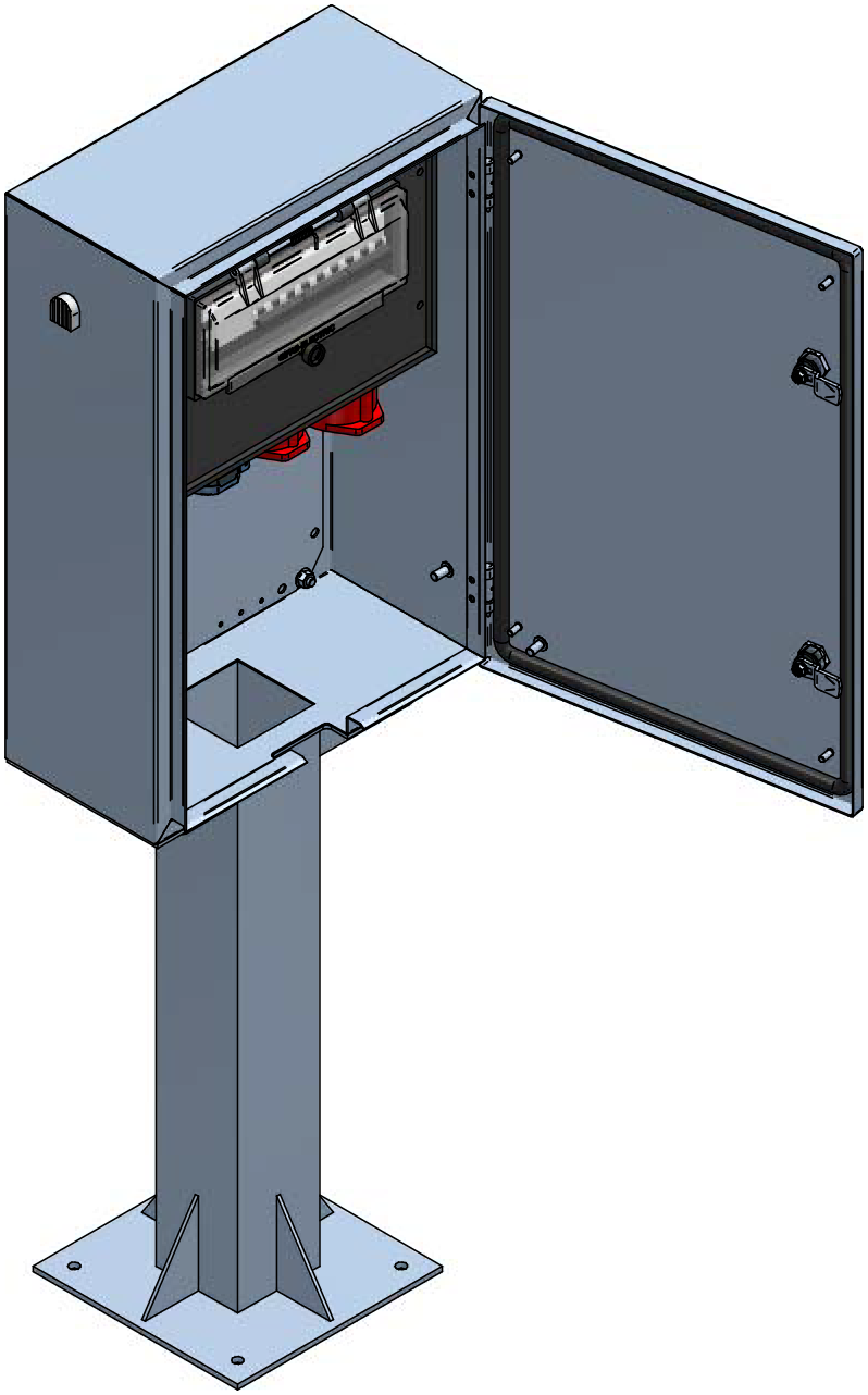 Surface mounted distributor cabinet V2A stand,