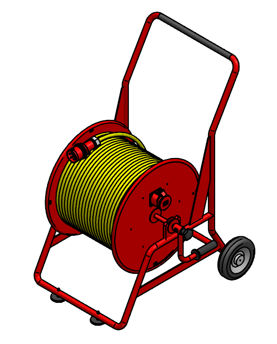Cable reel steel type 505, red