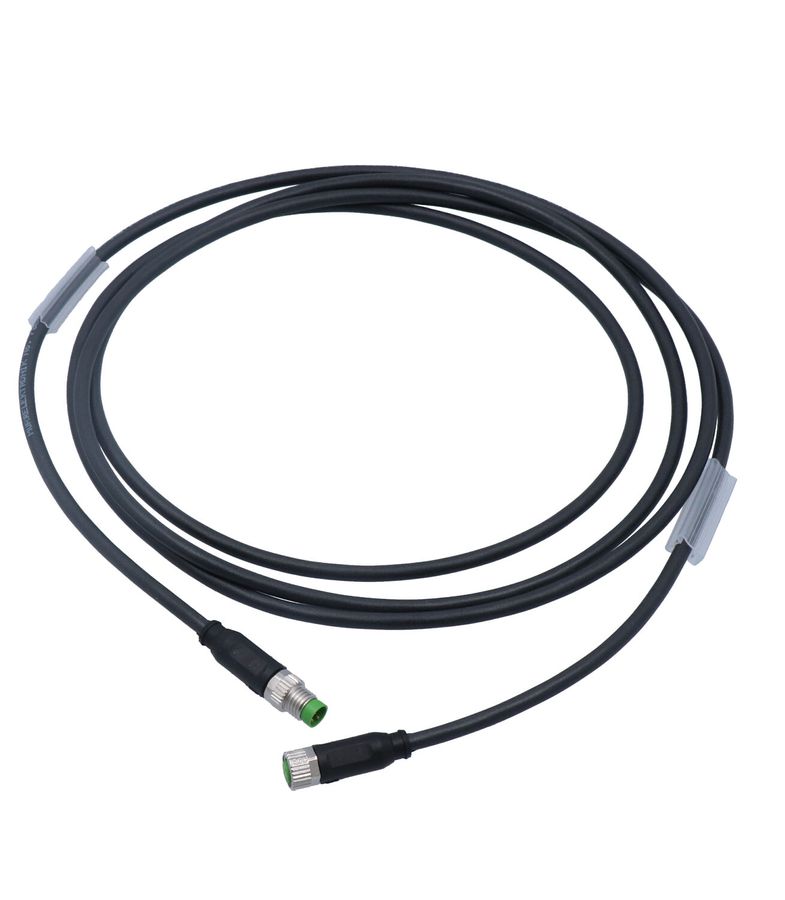 Extension cable 2m, black, with plug,