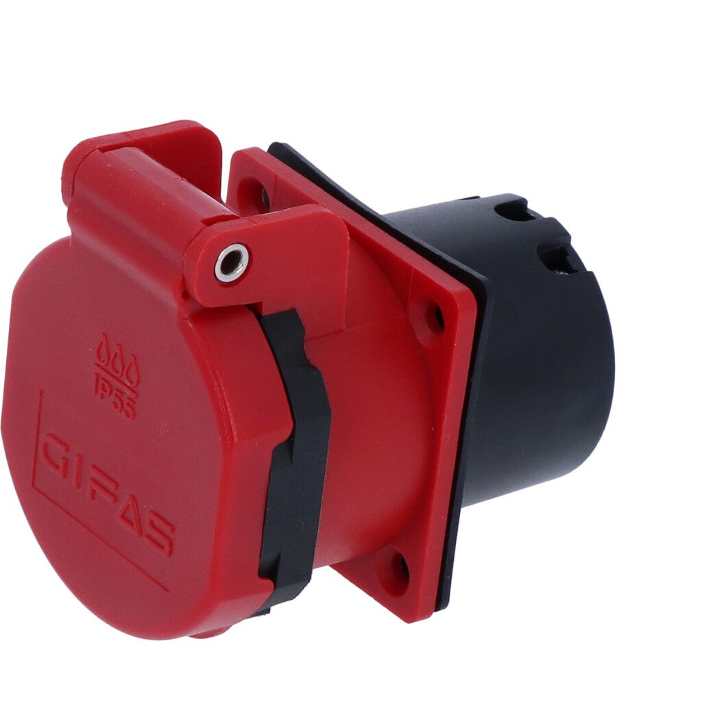 Einbausteckdose Typ 15 IP55 rot
