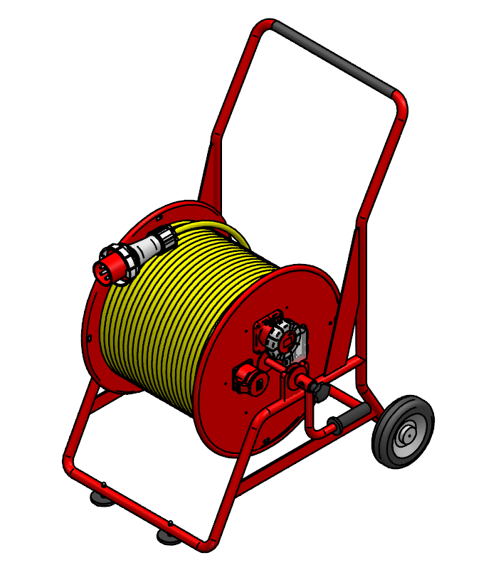Cable reel steel type 505, red