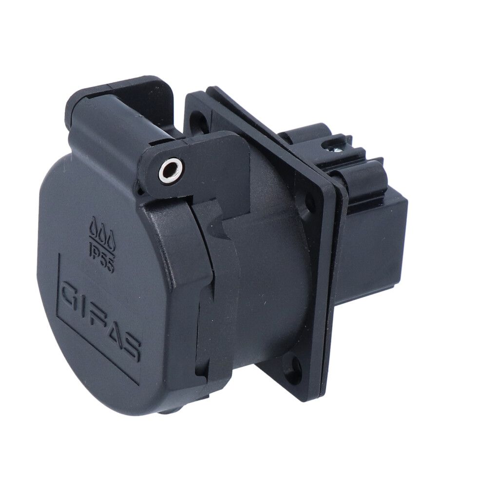 Prise à encastrer type 13 IP55 noire