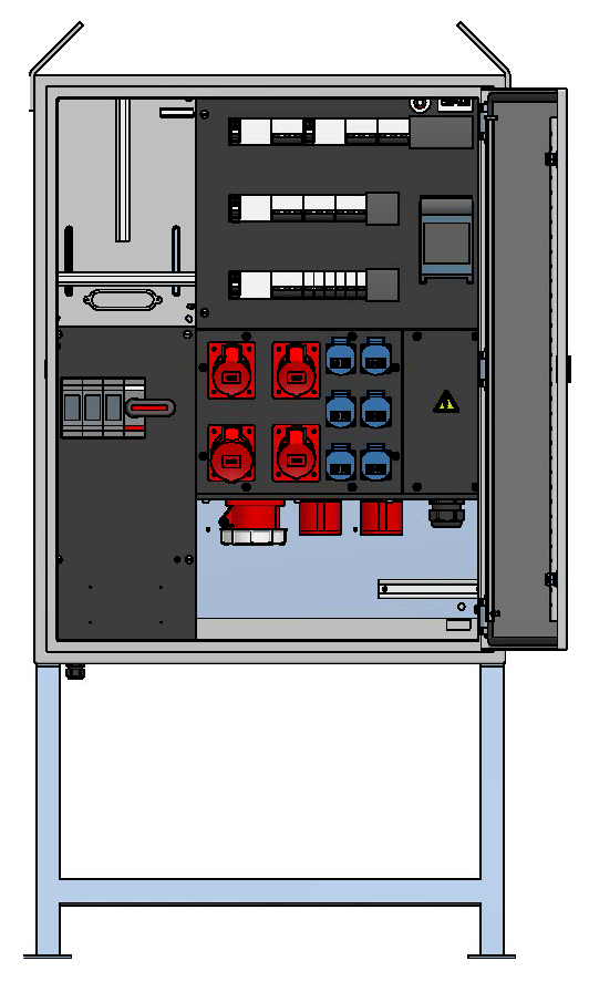 Baustromverteiler 100A, Stahlblech