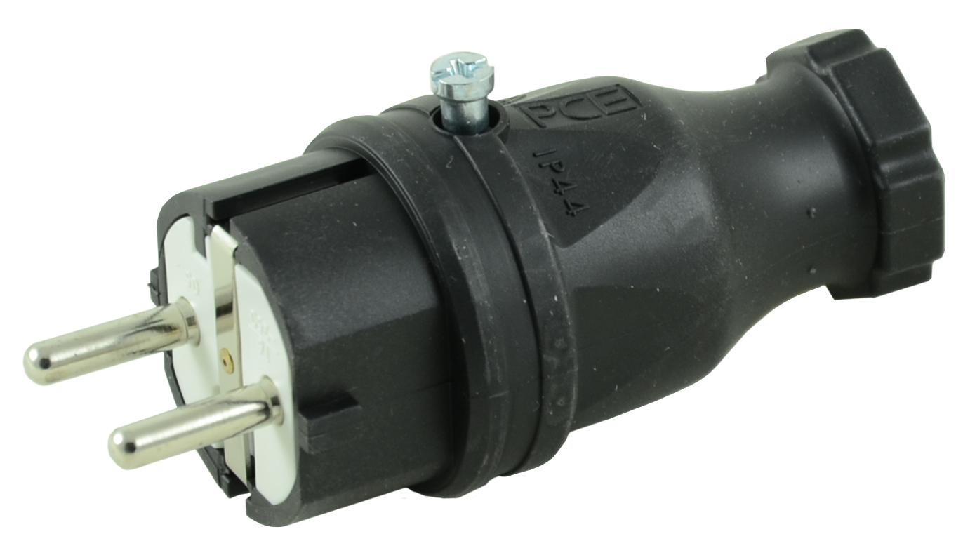 Hard rubber plug Schuko ip54