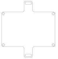 Mounting plate, vertical, V4A rust-free
