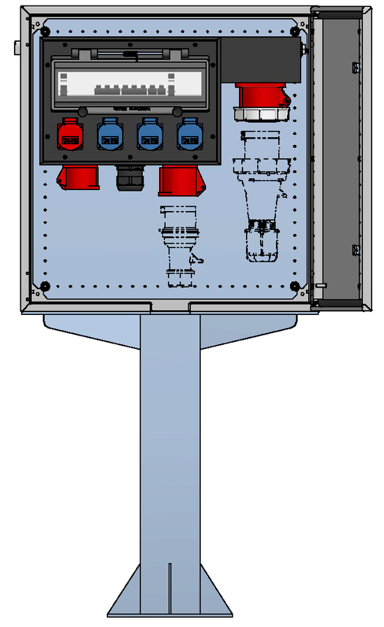 Surface mounted distributor cabinet sheet steel,