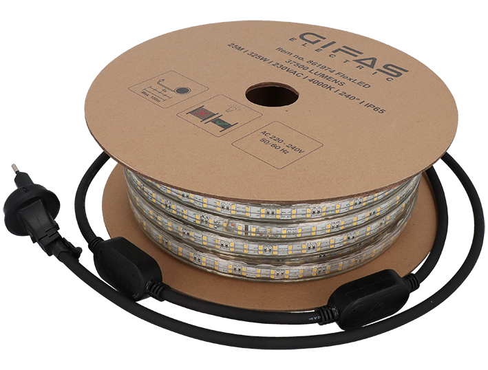 FlexLED des deux côtés sur dévidoir en carton
