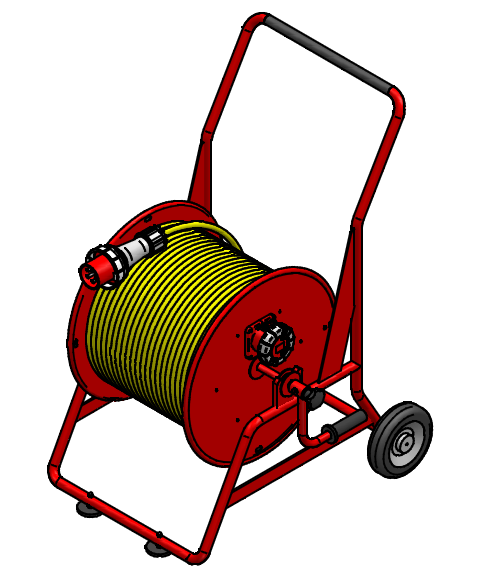 Cable reel steel type 505, red