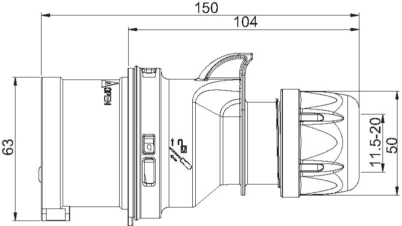 Spina in plastica CEE IP44/IP54