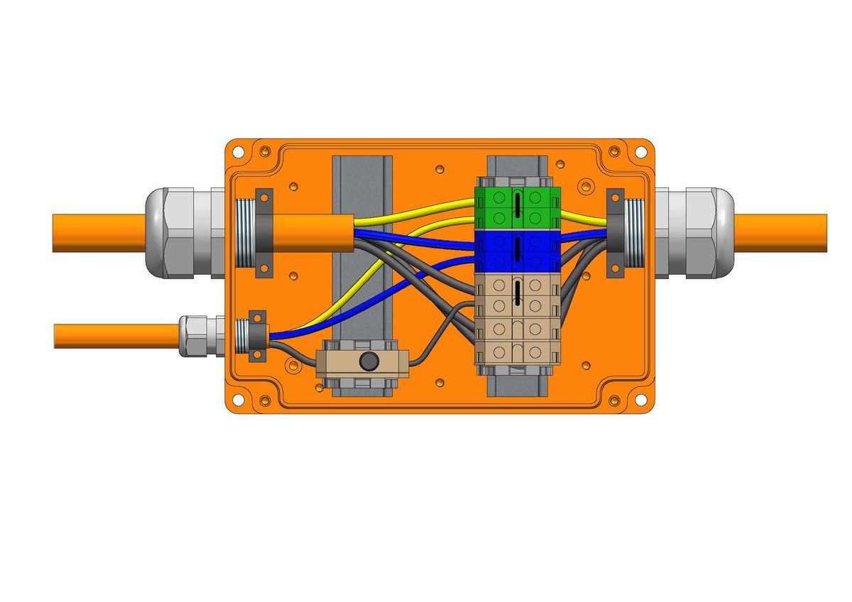 Junction box polyester E30 type 2516, orange