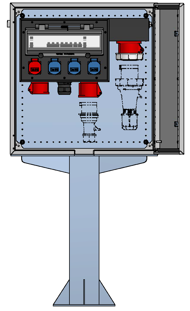 Surface mounted distributor cabinet sheet steel,