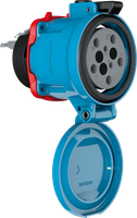 Presa d'incasso DS F400 metallica, resistente ad alta temperatura, 125A 400V 3L+PE, IP66/67