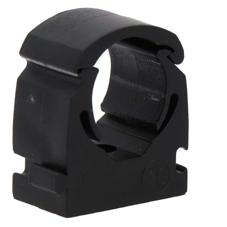 Pipe clamp PP black for outer-ø 15mm