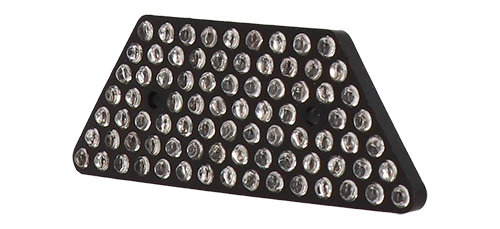 Reflektierender Einsatz Kunststoff schwarz,82 Glasperlen weiss, 86.5x30.6mm,