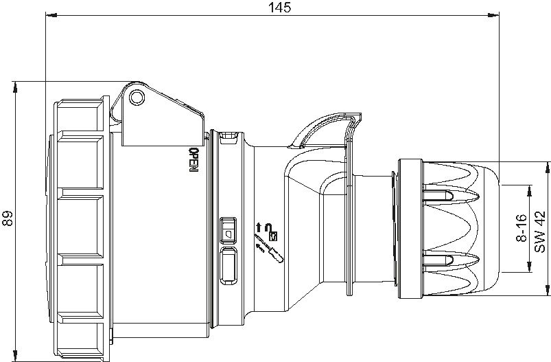Presa in plastica dura CEE IP44/IP54
