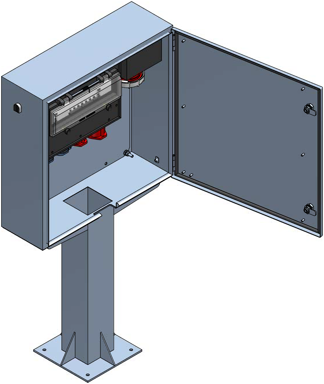 Distribuzione elettrica sopra muro piedistallo V2A,